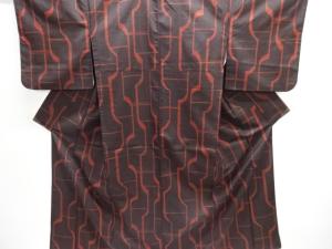 抽象模様織出し手織り紬着物